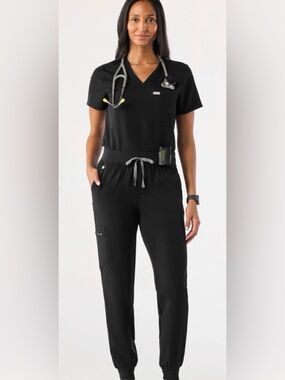 Figs Black Zamora Technical Jogger Scrub Pants